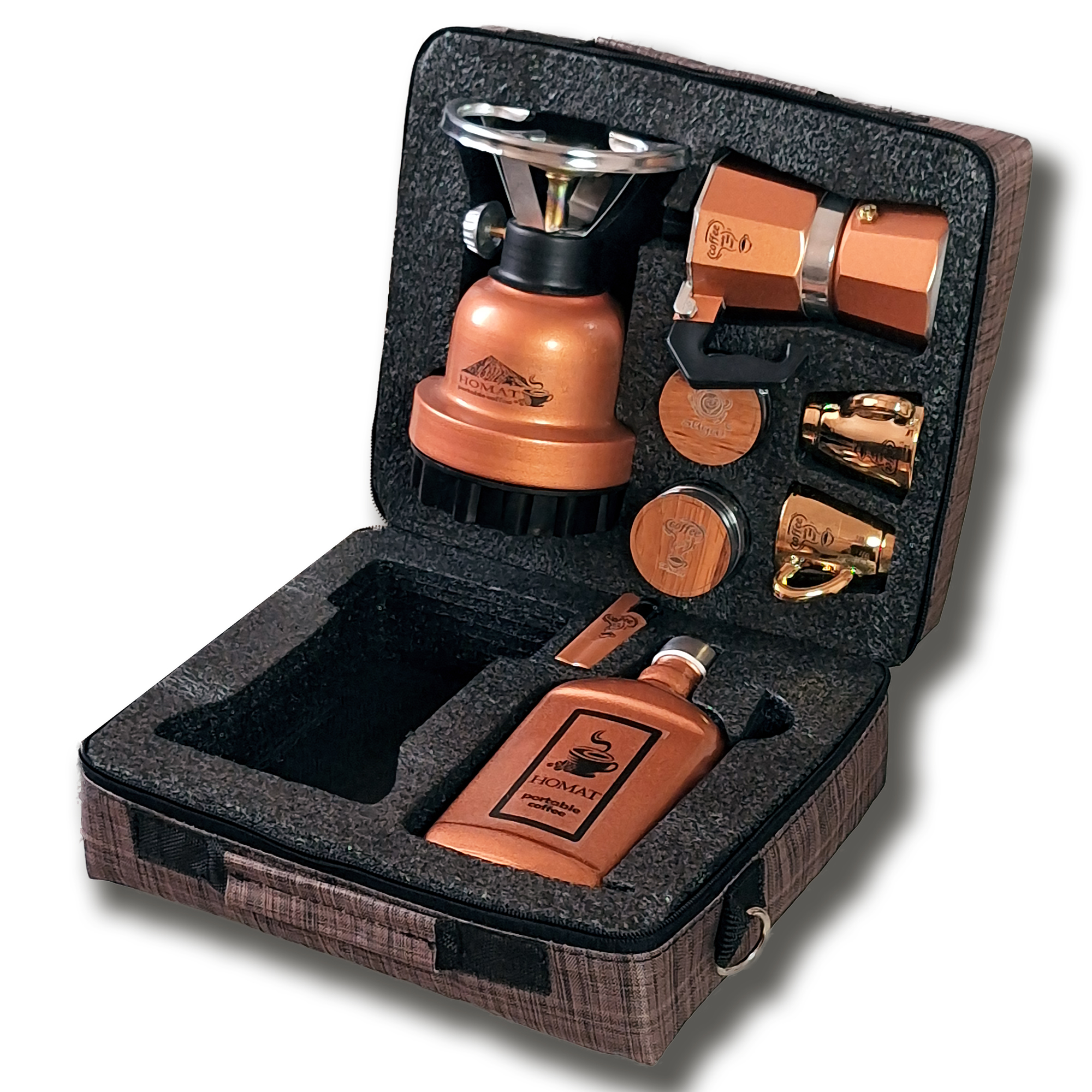 کیف پک قهوه ساز مسافرتی مسی مدل t12dc مناسب هدیه