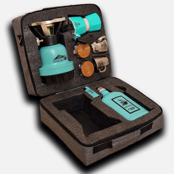 کیف پک قهوه ساز مسافرتی مدل t12dt فیروزه ای مناسب کمپ و هدیه کادو